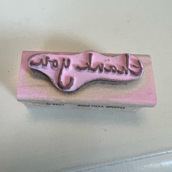 💕”Thank You” rubber stamp💕awesome font! - Picture 2 of 3